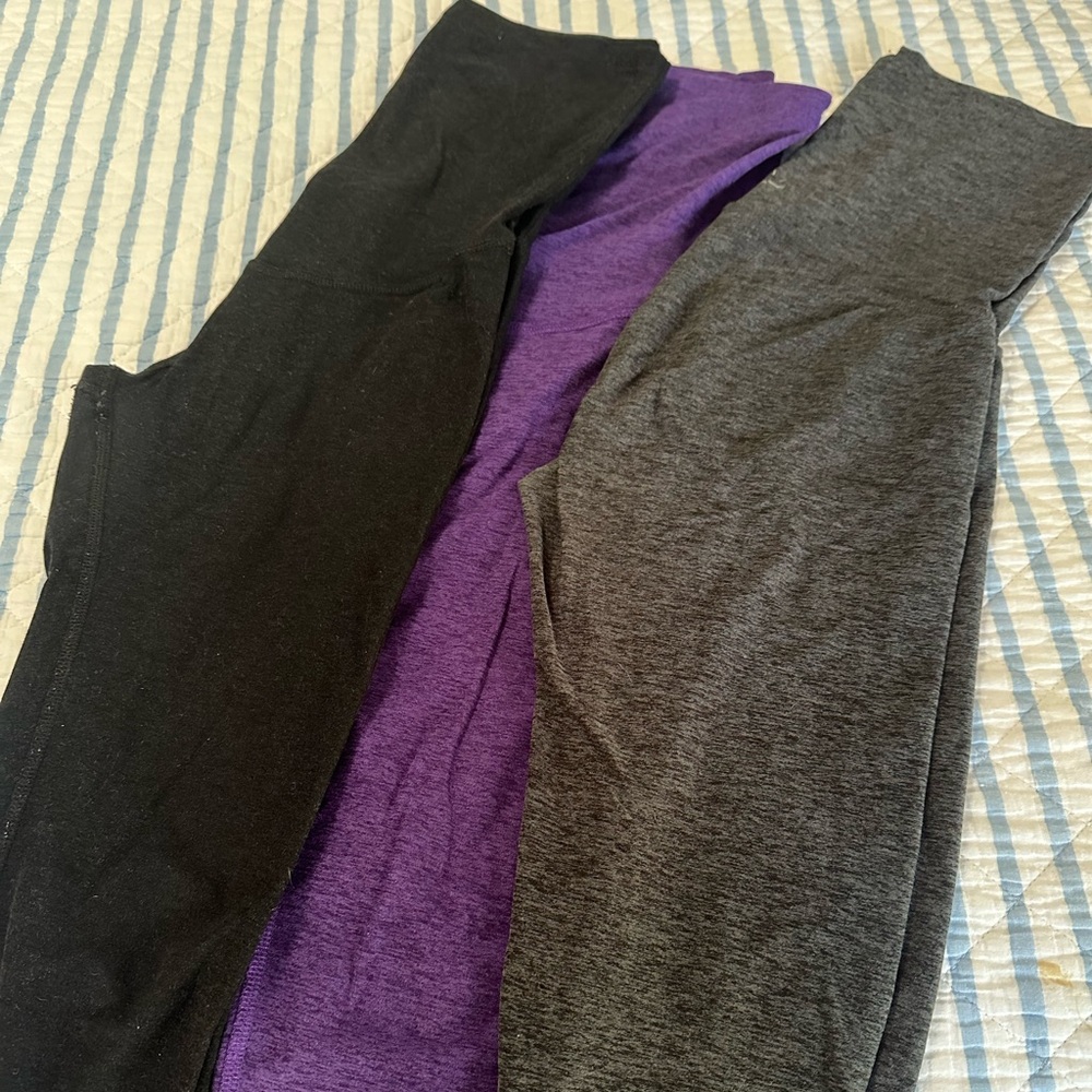 Beyond the Bump Leggings Set - Black, Purple, Gray